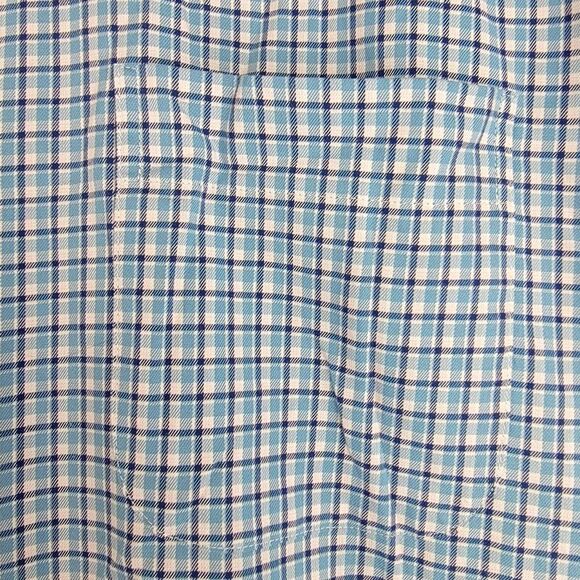 Peter Millar Mens Size XL Blue Checkered Cotton Blend Long Sleeve Button Down Sh - Picture 2 of 7